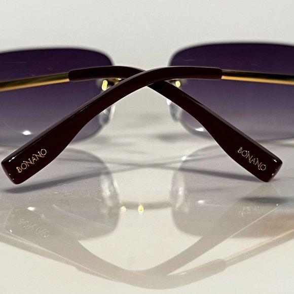 Bonano Venician Rimless Gold Frames Sunglasses Glasses Vintage Designer - Picture 5 of 6